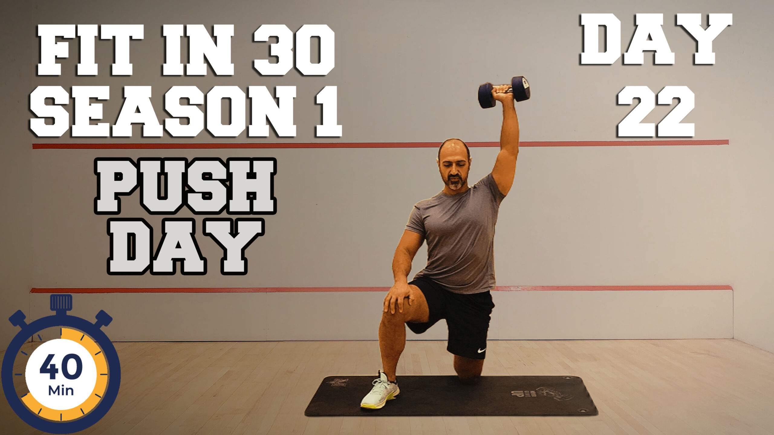 DAY 22 // Dumbbell Push Workout [Chest, Triceps & Shoulders] // 40 MINS