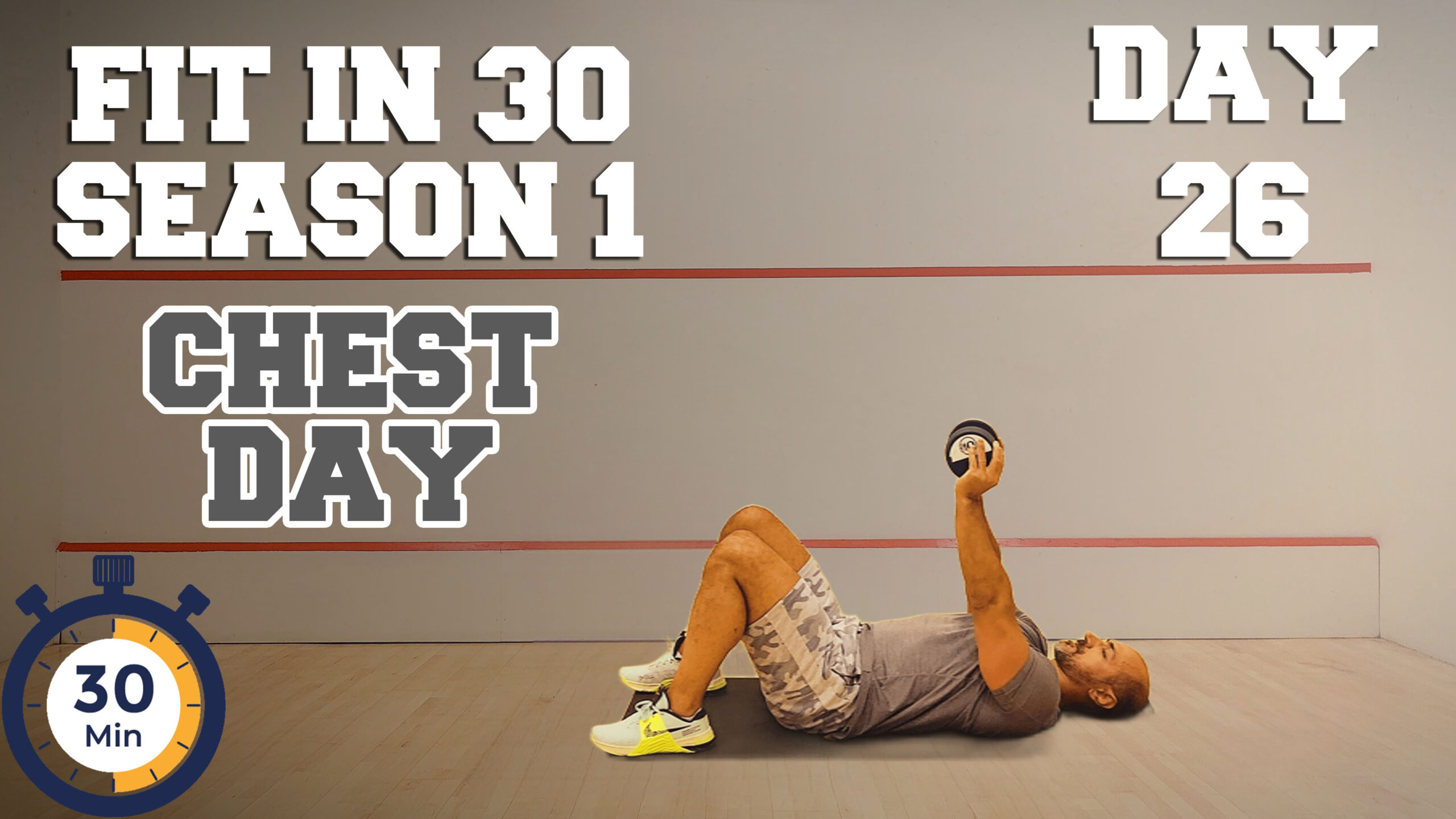 DAY 26 // Chest Workout with Dumbbells + PUSH UP VARIATIONS // 30 MINS